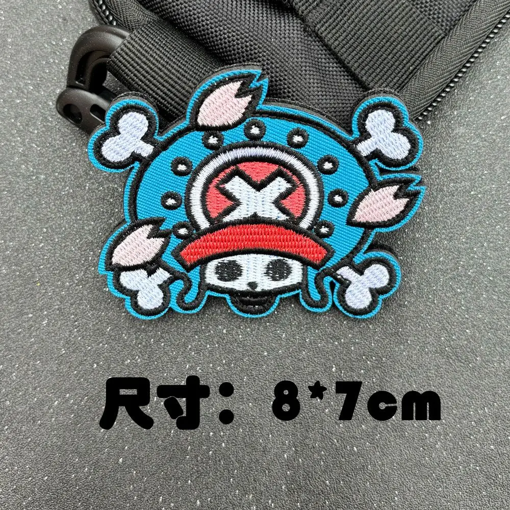 One Piece Embroidery Hook Loop Patches Luffy Chopper Zoro Morale Badges Backpack Decor Stickers view 5