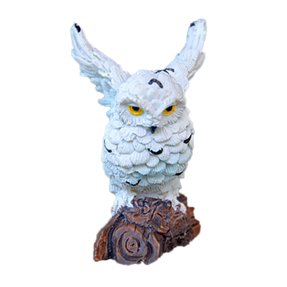 Owl Figure | Realistic Adorable Owl Decor Fairy Garden Miniature Ornaments | Garden Fairy Decor Mini