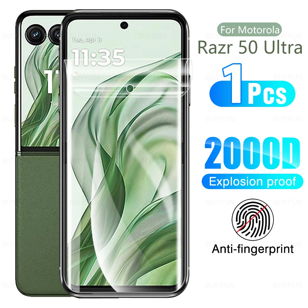 Front Screen Soft Hydrogel Film For Motorola Razr 50 Ultra Fold protector 50Ultra Razr50 Ultra 6.9" Flip Phone Protective Film