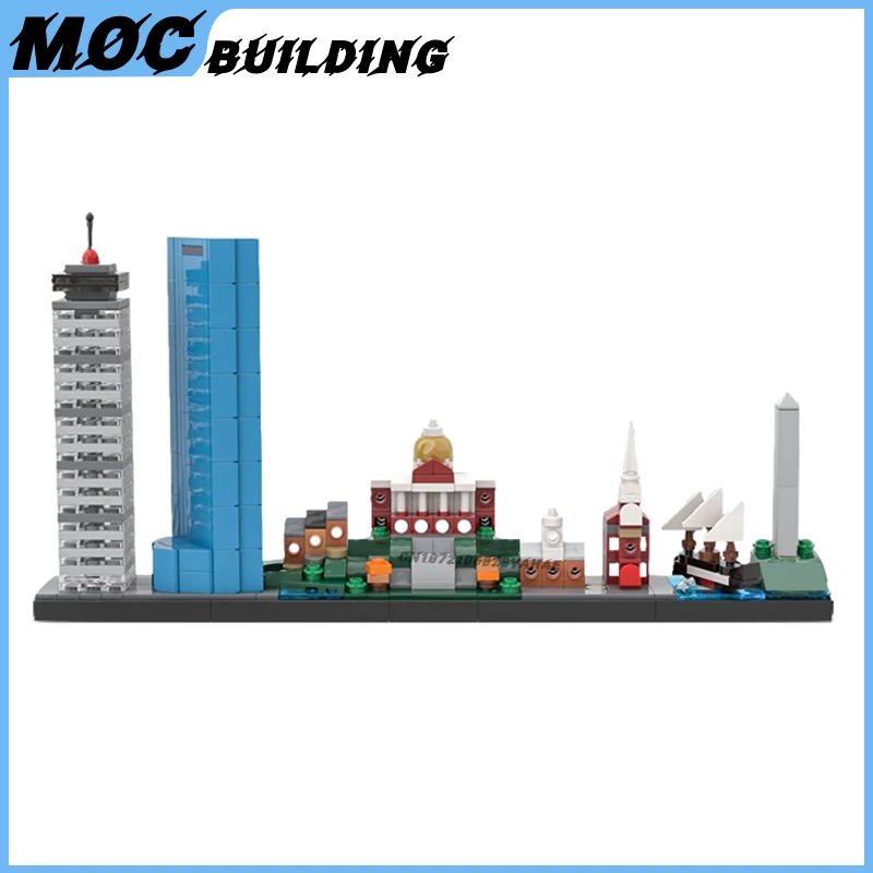 MOC اللبنات أفق المدينة العمارة نموذج لتقوم بها بنفسك تجميع الطوب الإبداعية عرض الشارع اللعب جمع عرض هدايا عيد الميلاد