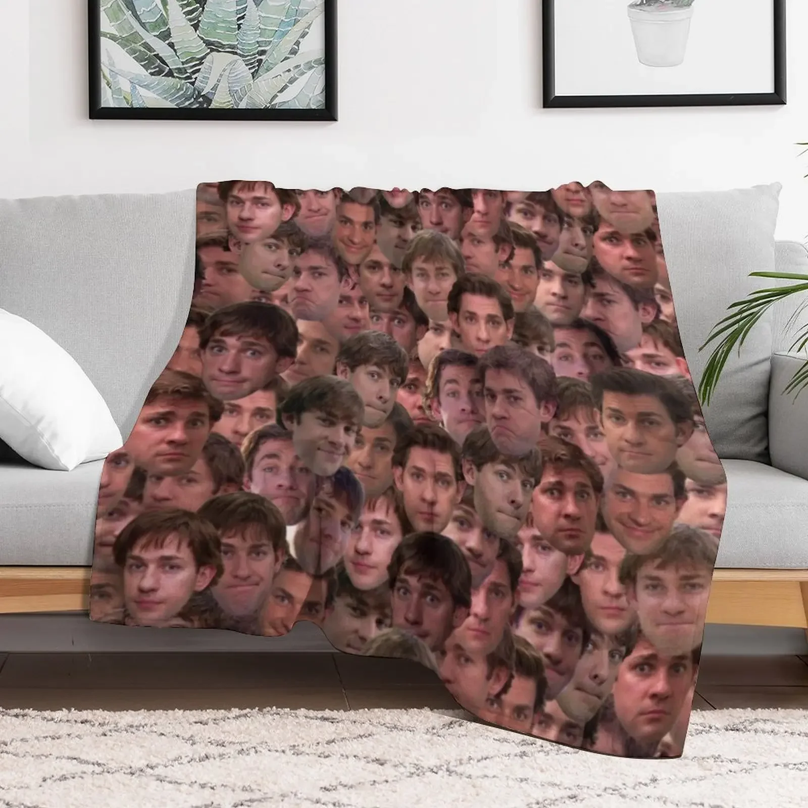 The Many Faces of Jim Halpert - Mashup Throw Blanket Furrys Weighted Blankets