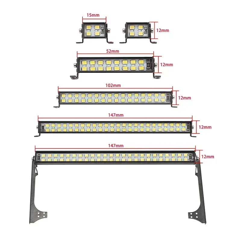 RC Car Roof Lamp 24 36 LED Light Bar for 1/10 RC Crawler Axial SCX10 90046/47 90060 SCX24 Jeep Wrangler D90 Rubicon Body