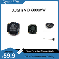 3.3GHz VTX 6W Video Transmitter VTX 8CH 6000mW for FPV RC Racing Drone Goggles