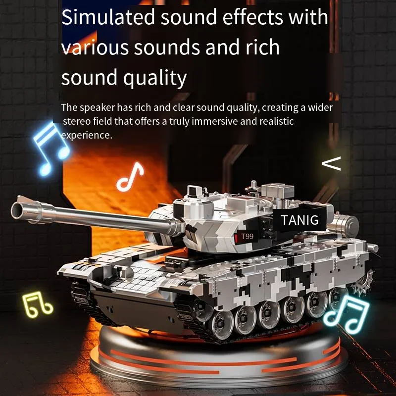 Tracked Remote Control Tank with Light Remote Control Vehicle Battle Large Interactive Electronic Car Model Toys for Boys Gifts