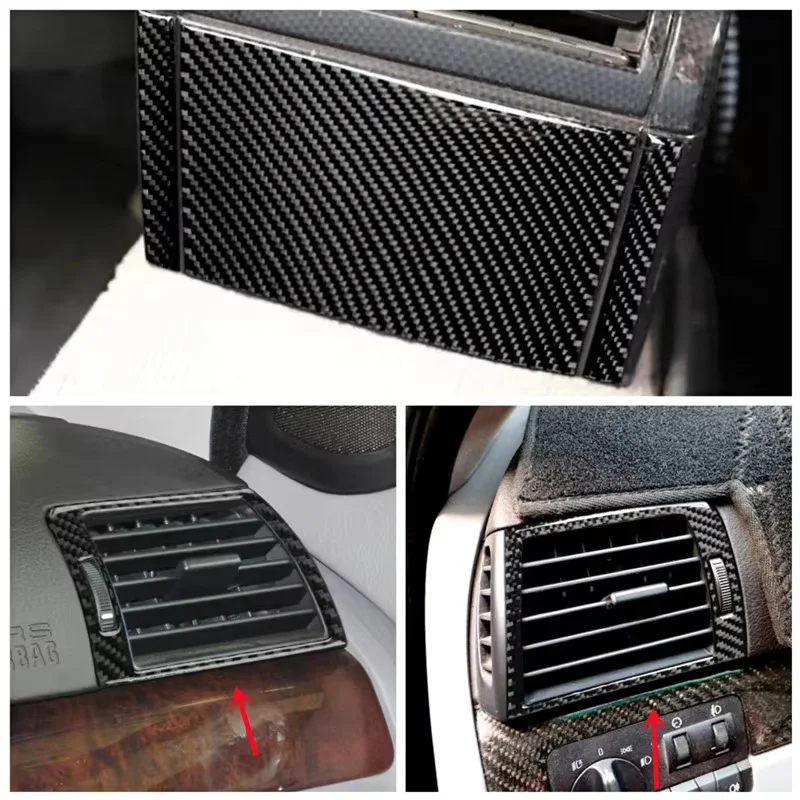 

Carbon Fiber Stickers Air Outlet Air Conditioner Vents Modification Cover Trim Strips For BMW 3 Series E46 Car Inner Accessories