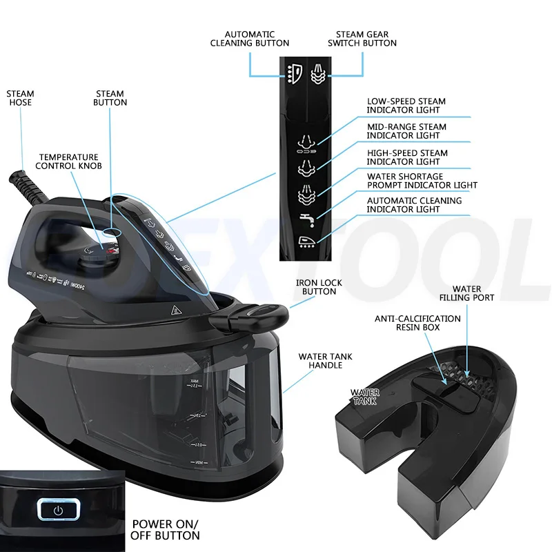 Mesin Setrika Komersial dengan Pengaturan Suhu Otomatis dan Pemutus Daya untuk Setrika Tirai di Toko Dry Cleaning