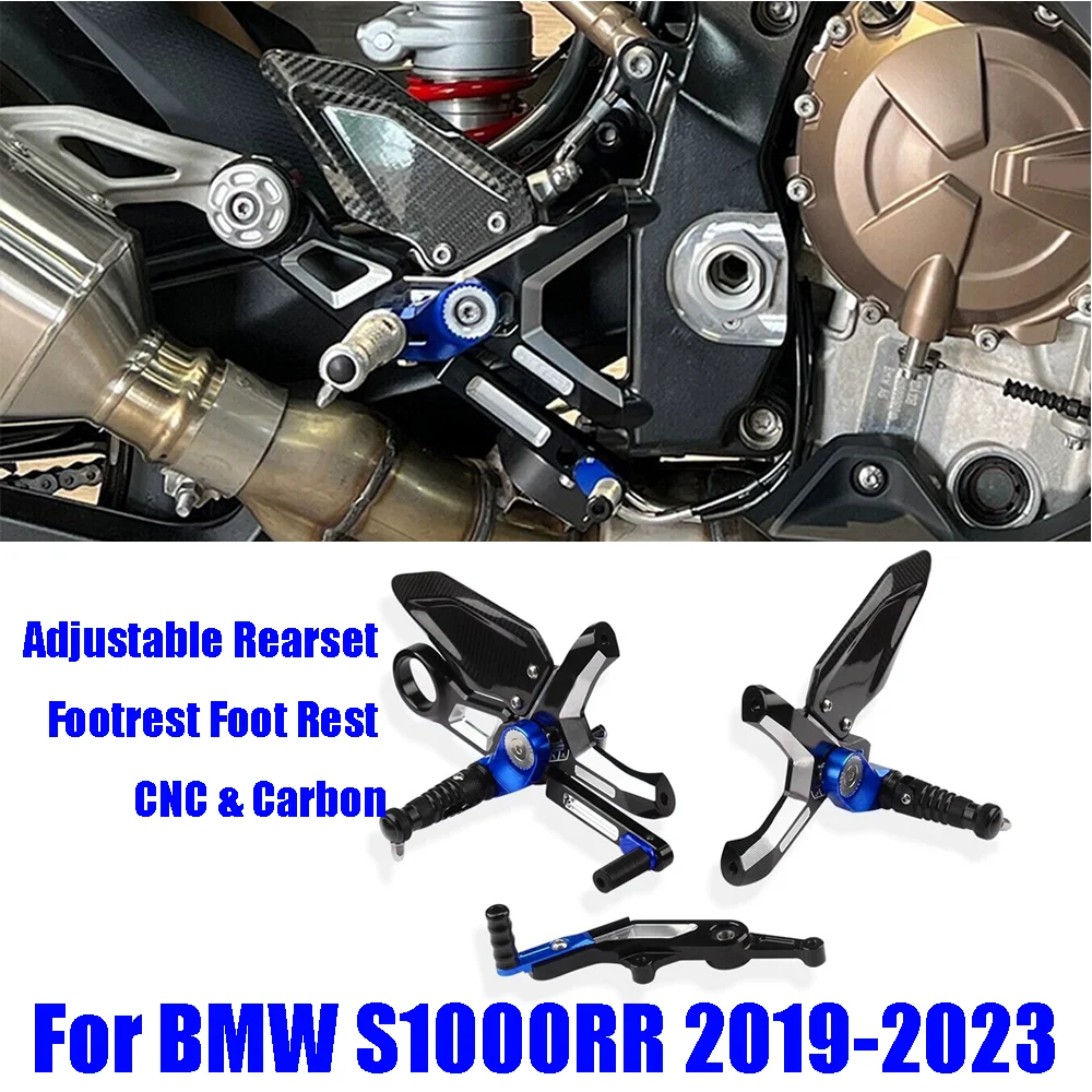 

For BMW S1000RR S1000R M1000RR Motorcycle Adjustable Rearset Footrest Foot Rest CNC & Carbon Fiber 2019 2020 2021 2022 2023