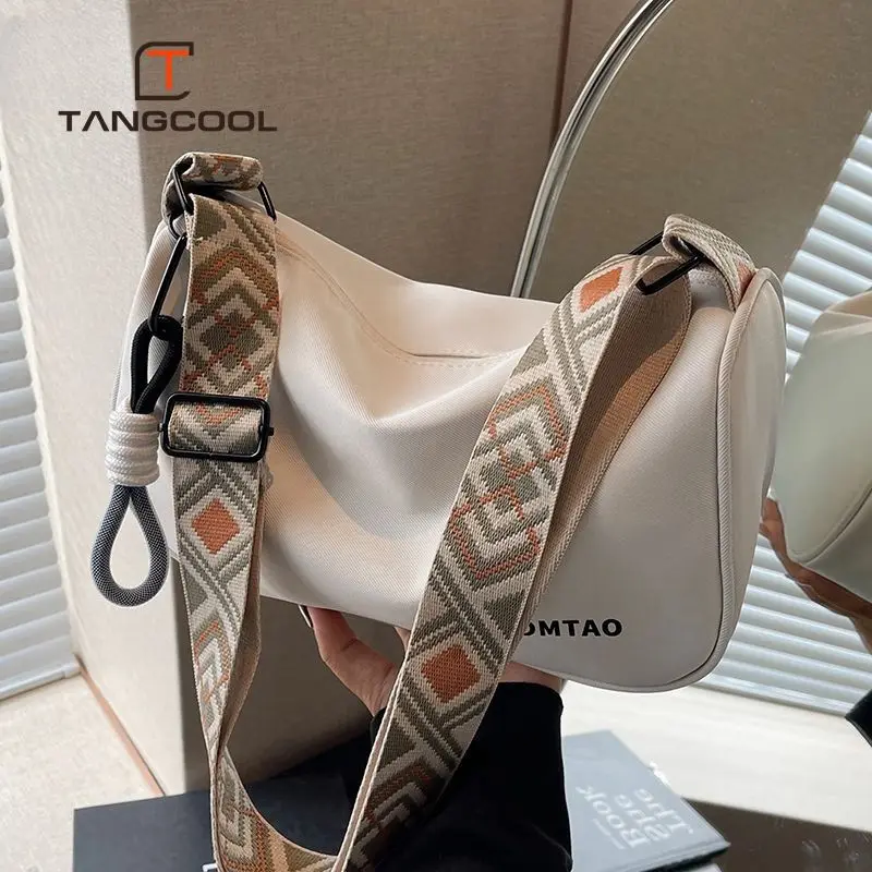 Tang Cool Canvas Bag Women's Large Capacity New Ins Style All Shoulder Crossbody Package Fashion Niche Design Dumpling Bag