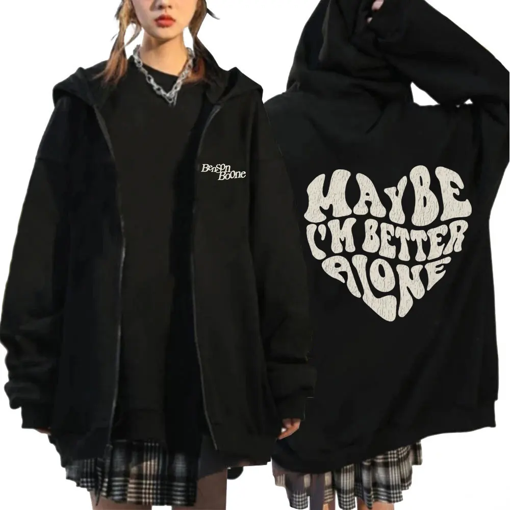 ربما أنا أفضل وحده بنسون بون سستة هوديس الرجال النساء الملابس موضة Harajuku المتضخم زمم بلوزات معاطف السترة