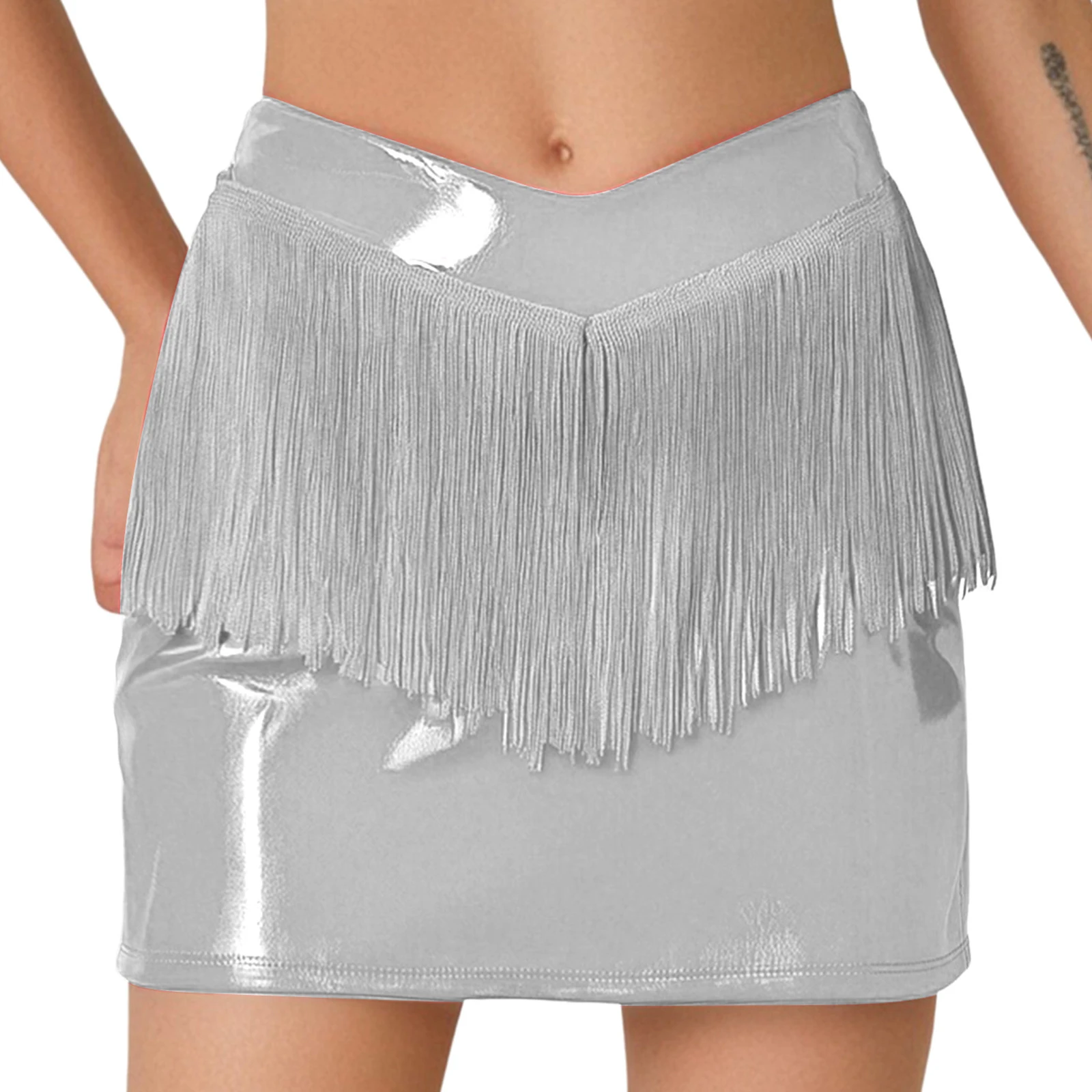 

Женская глянцевая мини-юбка из лакированной кожи, стильная однотонная мини-юбка-карандаш с высокой посадкой, вечерние в ночном клубе, летние наряды с высоким вырезом