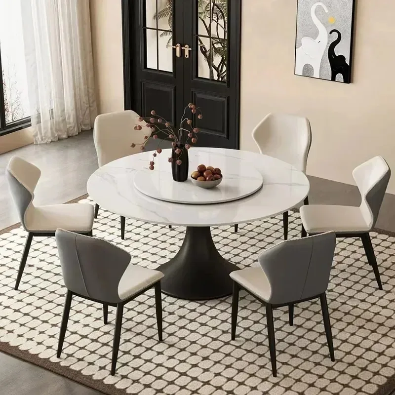 Round Fashion Dining Table Design European Luxury Modern Dining Table Coffee Interior Save Space Mesas De Comedor Home Products
