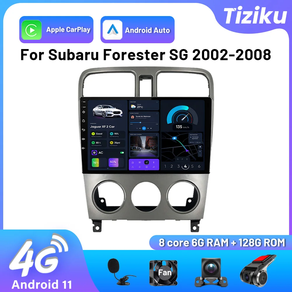 

Автомобильный радиоприемник Carplay Android авто беспроводной для Subaru Forester SG 2002 2003 2004 2005 2006 2007 2008 DSP сабвуфер видео воспроизведение автомобиля