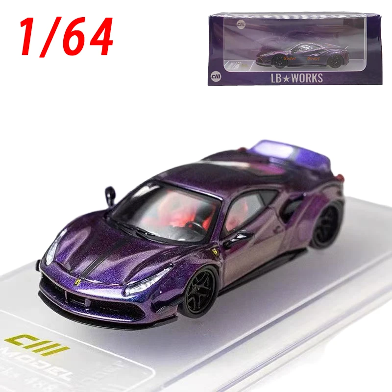 

CM литая под давлением модель автомобиля из сплава Ferrari в масштабе 1/64, модель автомобиля Ferrari 488 LBWK, игрушки для мальчиков, оригинальная коробка