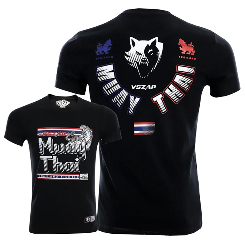 Herren Damen T-Shirt Outdoor Muay Thai Trainingsanzug Mode Schnelltrocknend Atmungsaktiv Gym Kurzarm Rundhals Lässiges Sommer-Oberteil – Detail 4