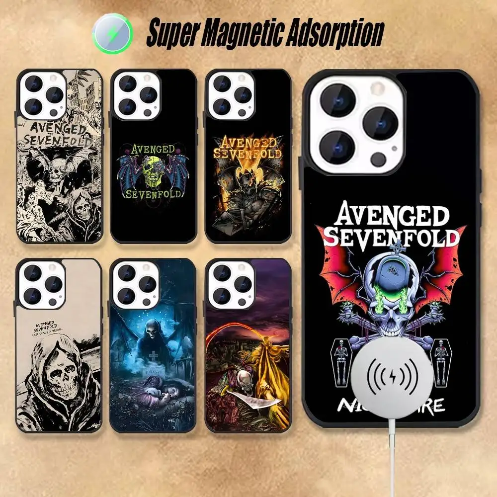 

A-Avenged S-Sevenfold Black Phone Case For iPhone 17,16,15,14,13,12,11,Pro,Max,Plus,Mini,SE4,E Magnetic Wireless Charging