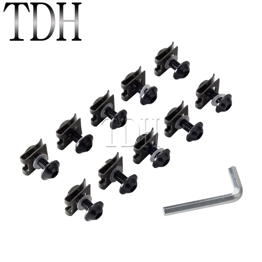 10pcs M6 20mm Motorräder Windschutzscheibe Wind Screan Scheinwerfer Verkleidung Schrauben Clips Schrauben Muttern Für Kawasaki Yamaha Suzuki Honda BMW