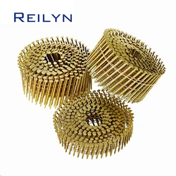 300pcs Threaded Pneumatic Pallet Nail Gun Coil Nails 2.3x50mm 2.3x64mm 2.3x70mm Woodworking Tacks Coil Nailer nails