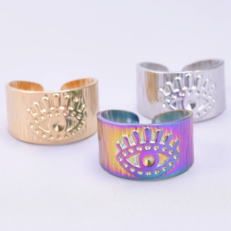New Evil Eye Rings For Women Men Jewelry Vintage Accessories Stainless Steel Ring Bague Femme Acier Inoxydable Party Couple Gift