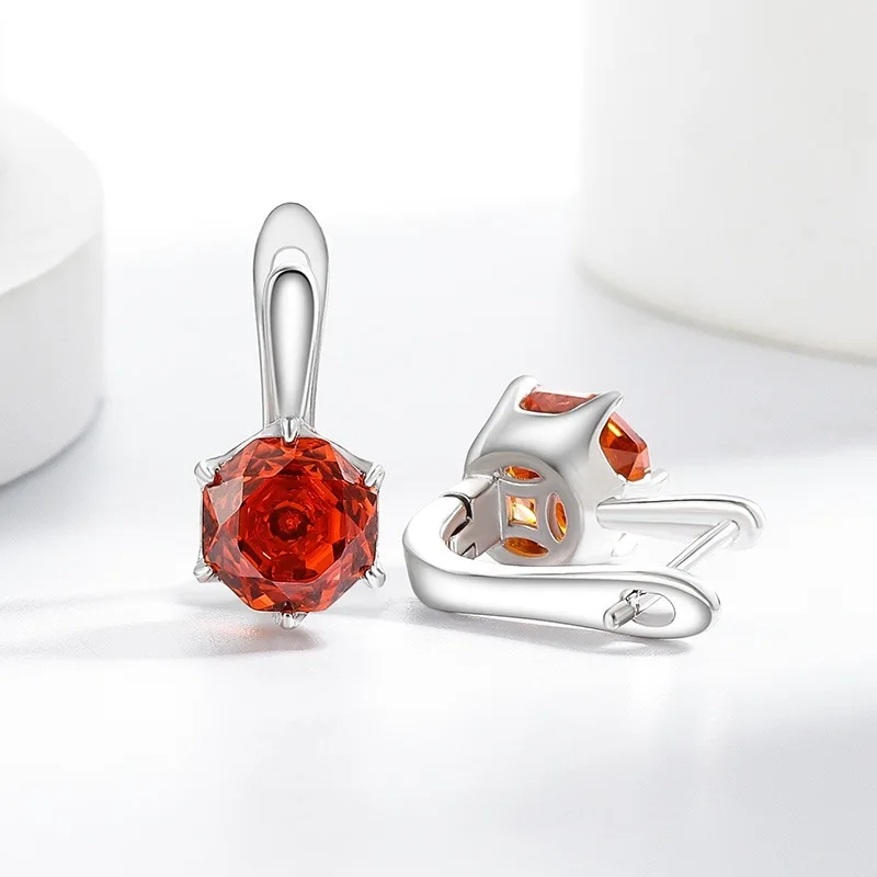 925 Sterling Silber Stilvolle Einfache Rosenschliff Hochkarätige Diamant-Damenohrringe Ohrclips Geburtstagsgeschenk – Detail 2