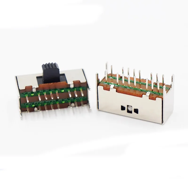 10PCS SK-43D01 3-Gear Toggle Switch 16-Pin Horizontal Side for Toy Radio Recorder Audio Power Amplifier - Electronic Component