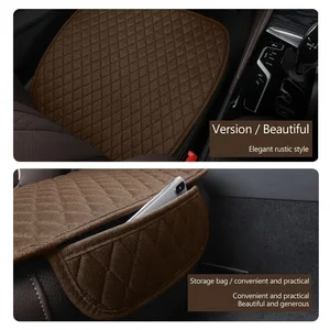 Universal Breathable linen seat cover, front and rear pillow, comfortable rug, Four season pad, interior accessories 10 Main Sales Cover Bank Car Towel - №10