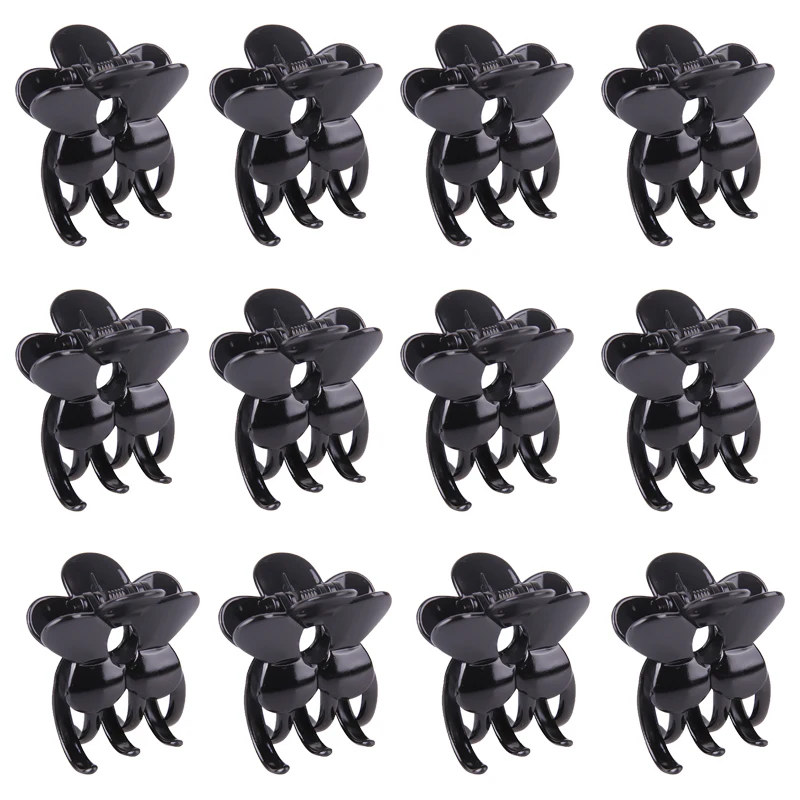 12pcs/lot Fashion Hair Claw Clips for Women Hair Accessories Black Hairclip Brown Crab Clip Girls Hairpins Headwear Party Gift