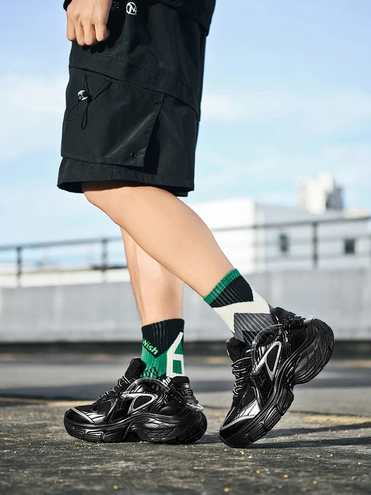 Comfortable Chunky-Soled Sports Casual Shoes Outdoor Walking Shoes Height-Enhancing Athletic Footwear Unisex Sports Shoes