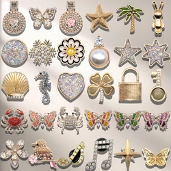 1pcs Golden Metal Shoes Charms Designer Luxury Butterfly Daisy Pins for Women Girls Shoes Decorations Accessories Buckles Gift