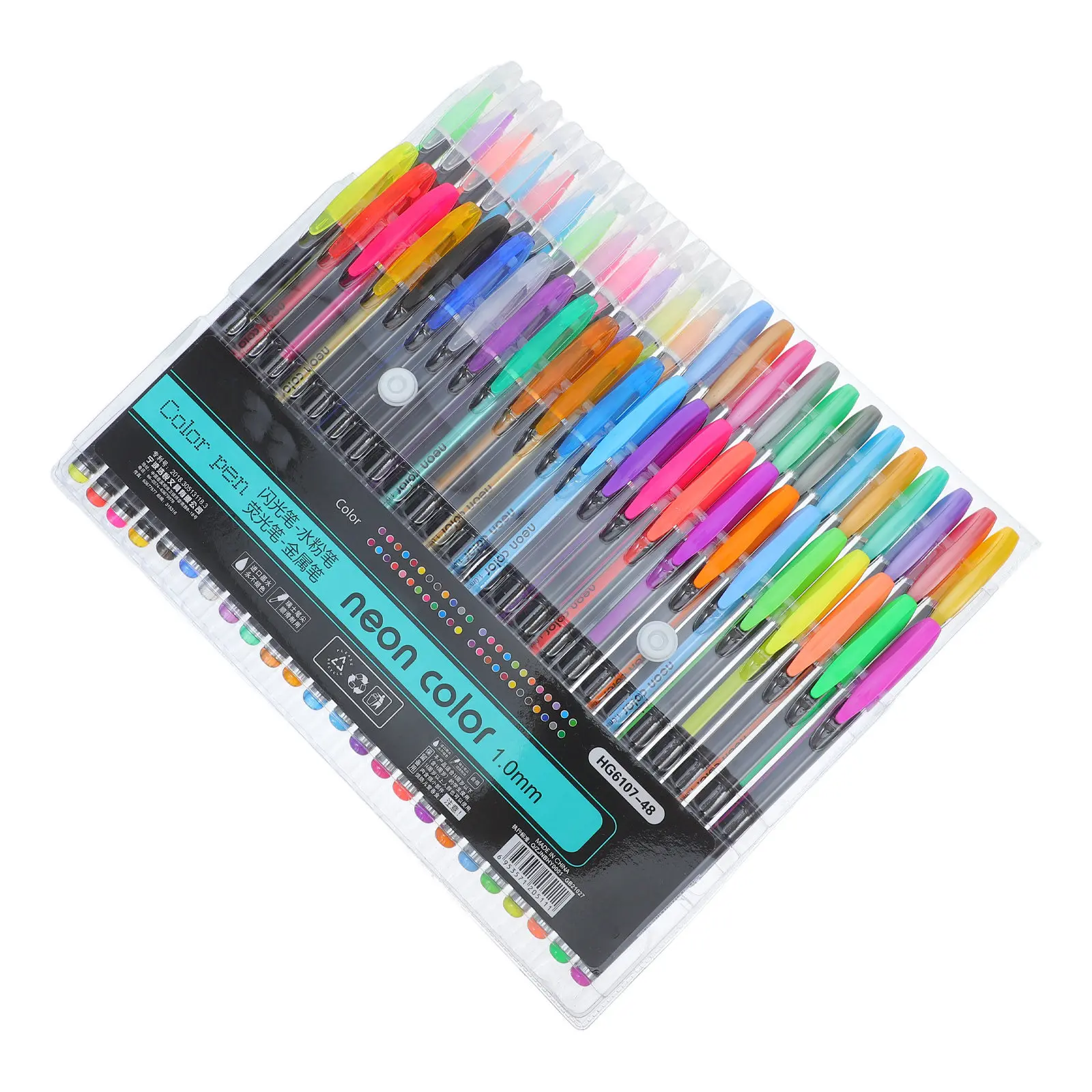 

48 Colors Gel Ink Pens Neon Color Pen Set 1.0mm Fine Tip for Craft Drawing Painting Coloring Books Scrapbooking Journals