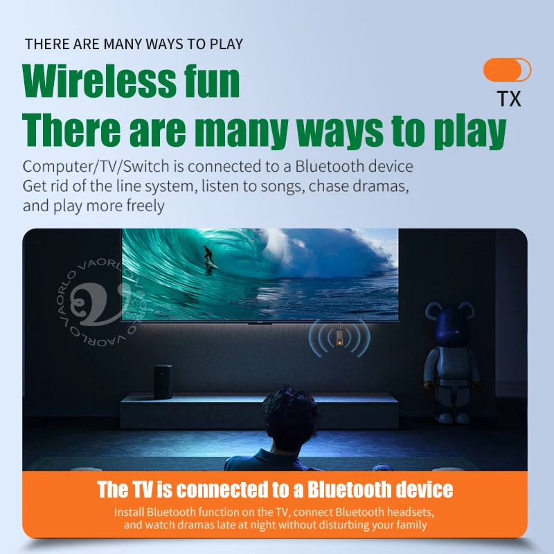 업그레이드된 블루투스 5.4 AUX 송수신기 3.5MM 마이크 내장 HiFi 스테레오 음악 무선 오디오 어댑터 (TV, PC, 비행기, 자동차용)