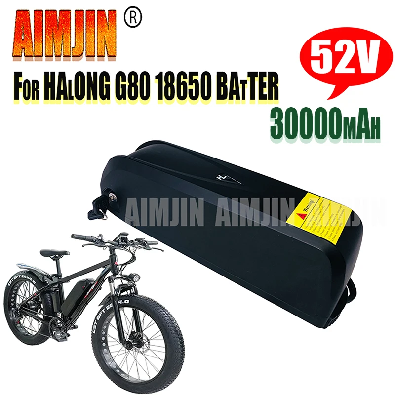 

52V for Hailong G80 Ebike Battery 52V 30Ah 18650 cell Battery Pack for 750W 500W 350W 1500W 1000W Motor+58.8V 2Acharger