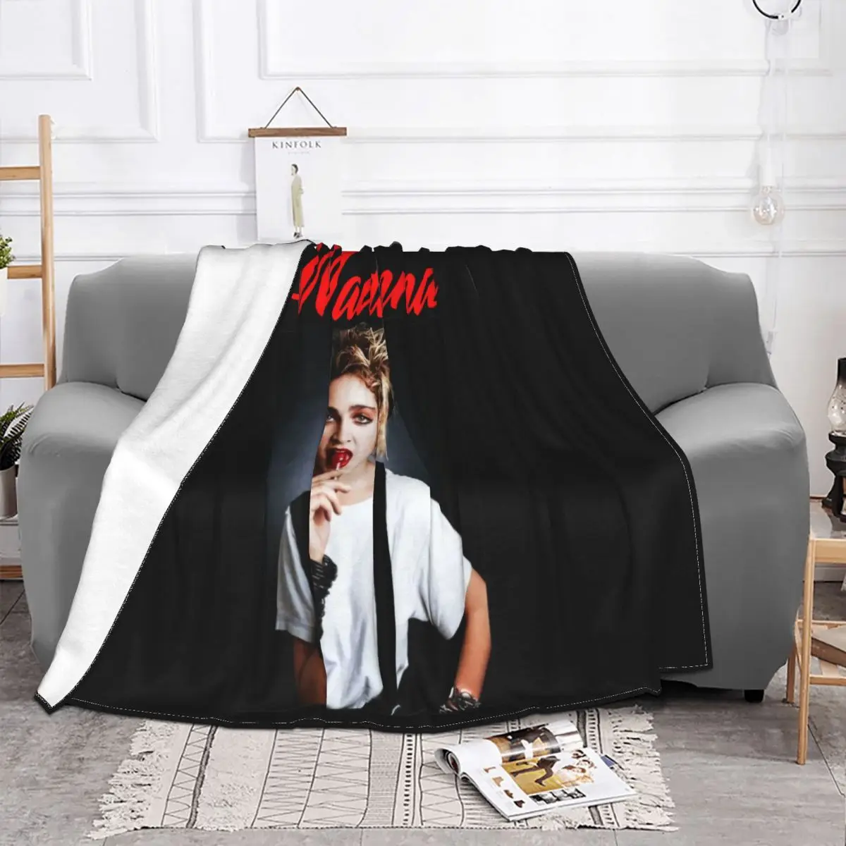 Madonna Vintage Super Cool Free Delivery Autumn Anime On Sale Adults Casual Fitness Middle Aged Cool More Size Throw Blanket