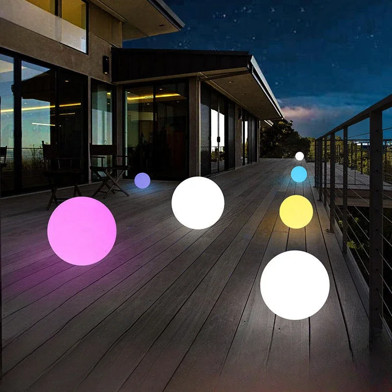 Lumières LED étanches pour jardin extérieur, lampes EDF, boule colorée, éclairage paysager rond, décor de cour