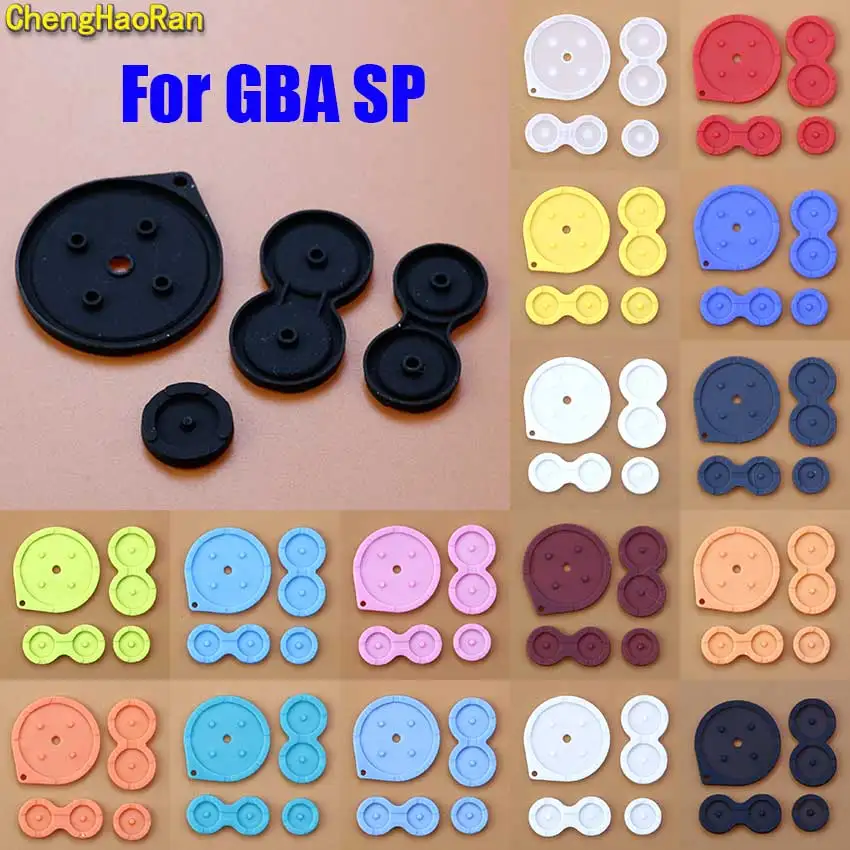 مطاط موصل ملون عالي الجودة لوحدة التحكم في الألعاب GameBoy Advance SP GBA SP أزرار السيليكون وسادات الاتصال وغطاء البراغي #1