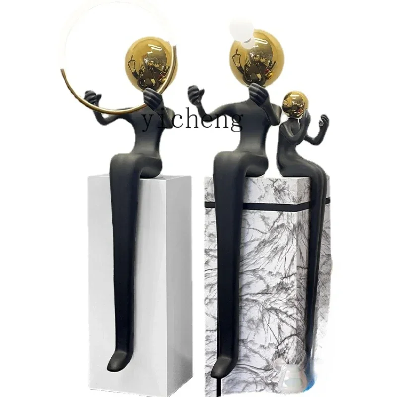 

Humanoid Art Sculpture Floor Lamp Sofa Side Abstract Figure Design Vertical Decoration Lamp