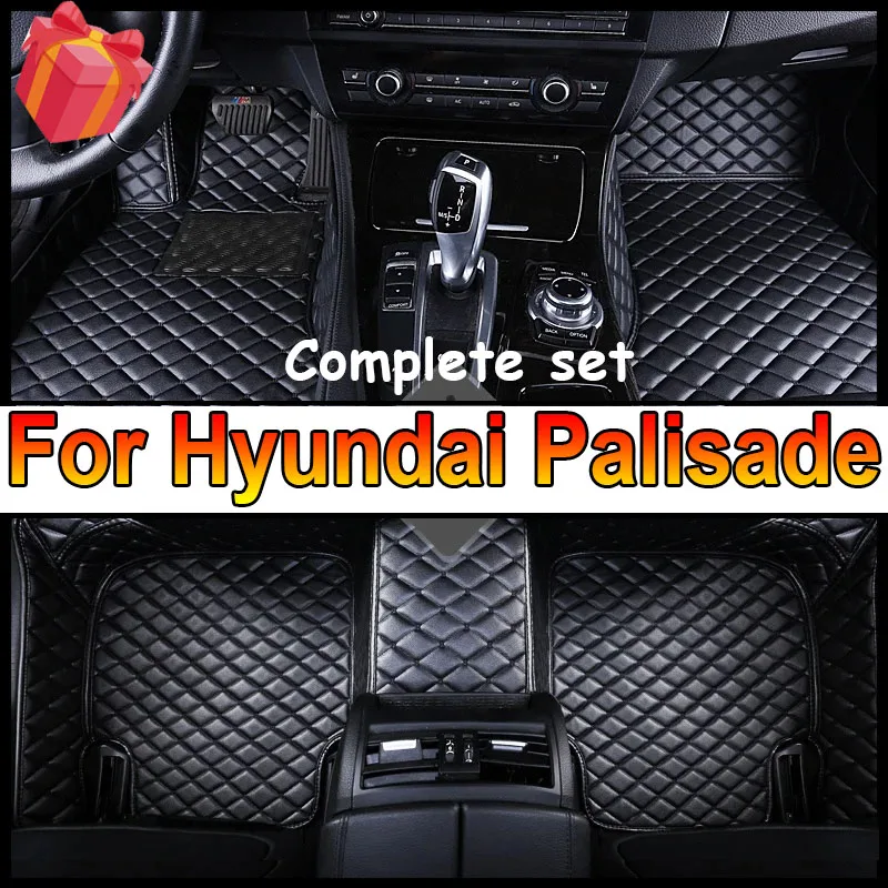 

Автомобильные коврики на заказ для Hyundai Palisade 2020-2023 лет, ковер из искусственной кожи, аксессуары для интерьера автомобиля