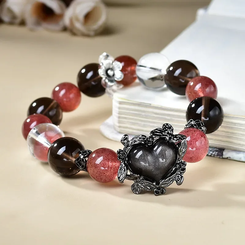 

Natural Crystal Bracelet, Women's Light Luxury Fashion Strawberry Crystal Bracelet, Jewelry, Gifts