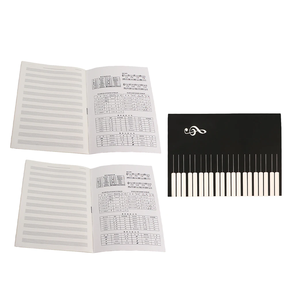 

3 Pcs Piano Stave Notebook Staff Sheet Music Book Guitar Chord Beginner Manuscript Paper Reusable Safe Small Size Off