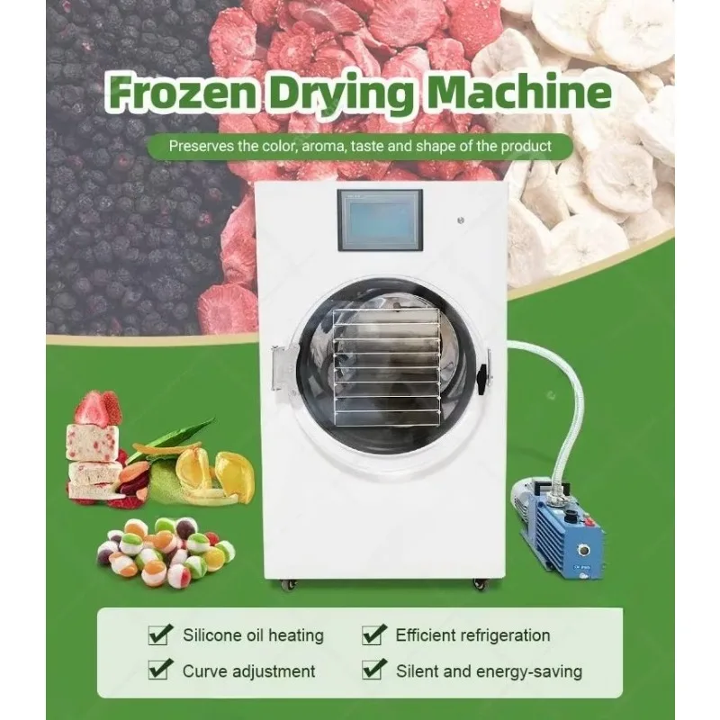 Vacuum Freeze Dryer Lyophilizer Touch Screen Digital Control Food Machine for Home Fruit Vegetable Meat Candy Preservation