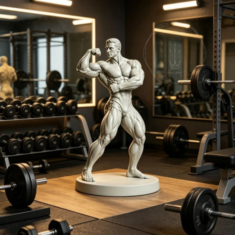 Muscular male bodybuilding Mr. Jiang figurine for gym decoration, indoor figure decoration, can be colored.