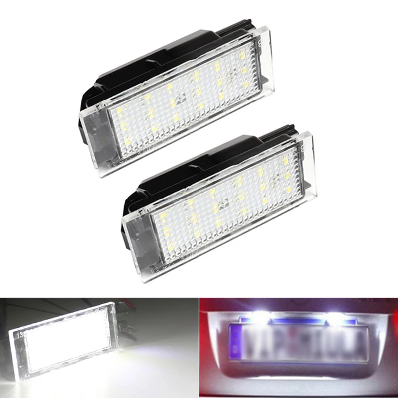 Lámpara de luz de matrícula 12-30V18-SMD para Smart Fortwo 453 Coupe C453 Cabriolet A453 Auto Car duradero
