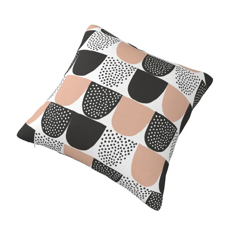 Custom Modern Sugar Pink Cushion Cover for Sofa Polyester Circular Art Pattern Throw Pillow Case