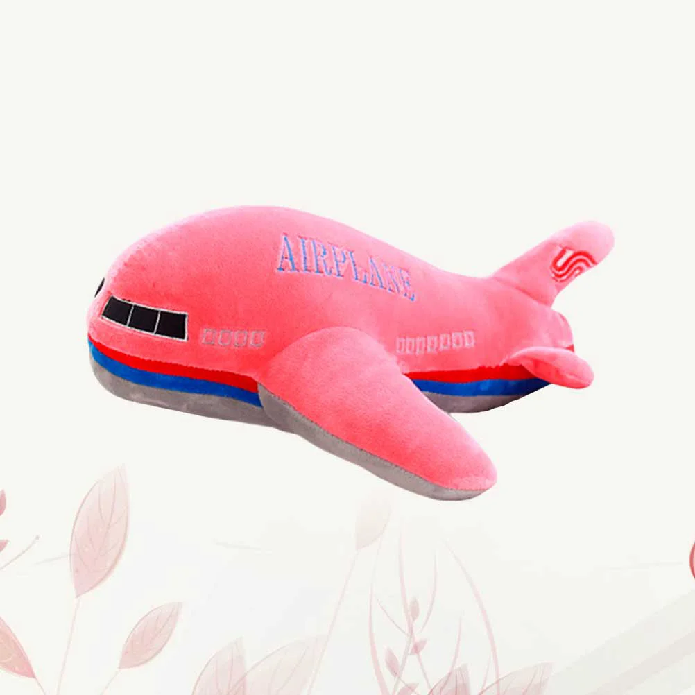 

40cm Cartoon Airplane Shaped Plush Toy Throw Pillow Adorable Toy Kids Plush Red Stuffed Toy