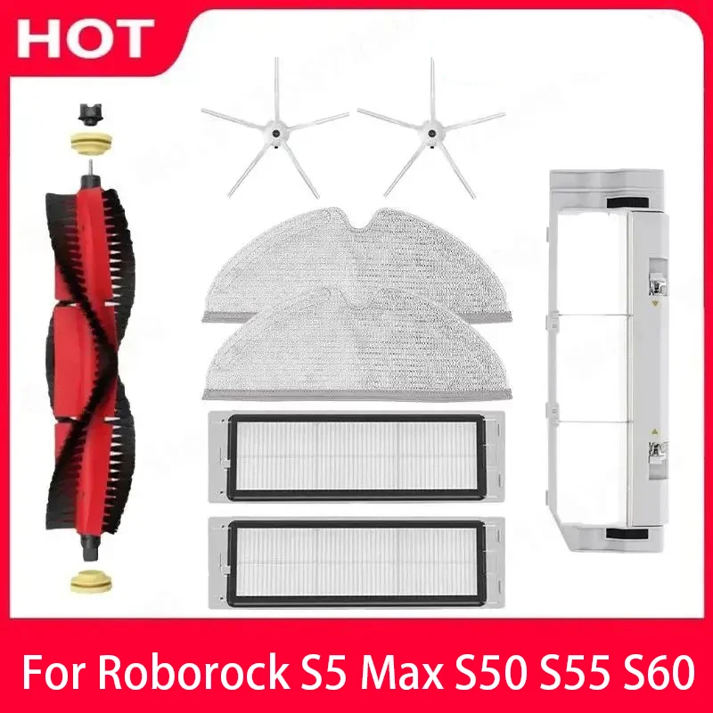 2021 New For Xiaomi 1S Roborock S5 S5 MAX S6 S6MAX S55 S51 S55 Detachable Main Brush Side Brush Washable Filter Parts