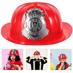 Kids Firefighter Hat Plastic Fireman Fire Chief Safety Pretend Play Toys Boys Girls Costume Role Play Party