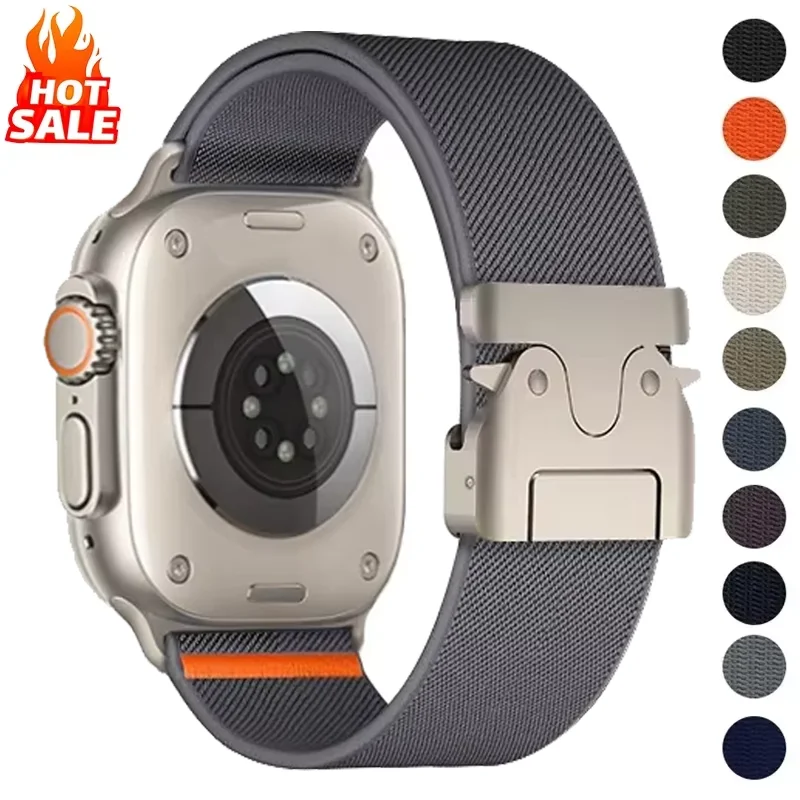 Parachutebandjes voor Apple Watch Ultra 2 band 49mm 46mm 42mm 44mm 45mm 40mm 41mm armband IWatch Series 10 9 8 7 6 3 SE