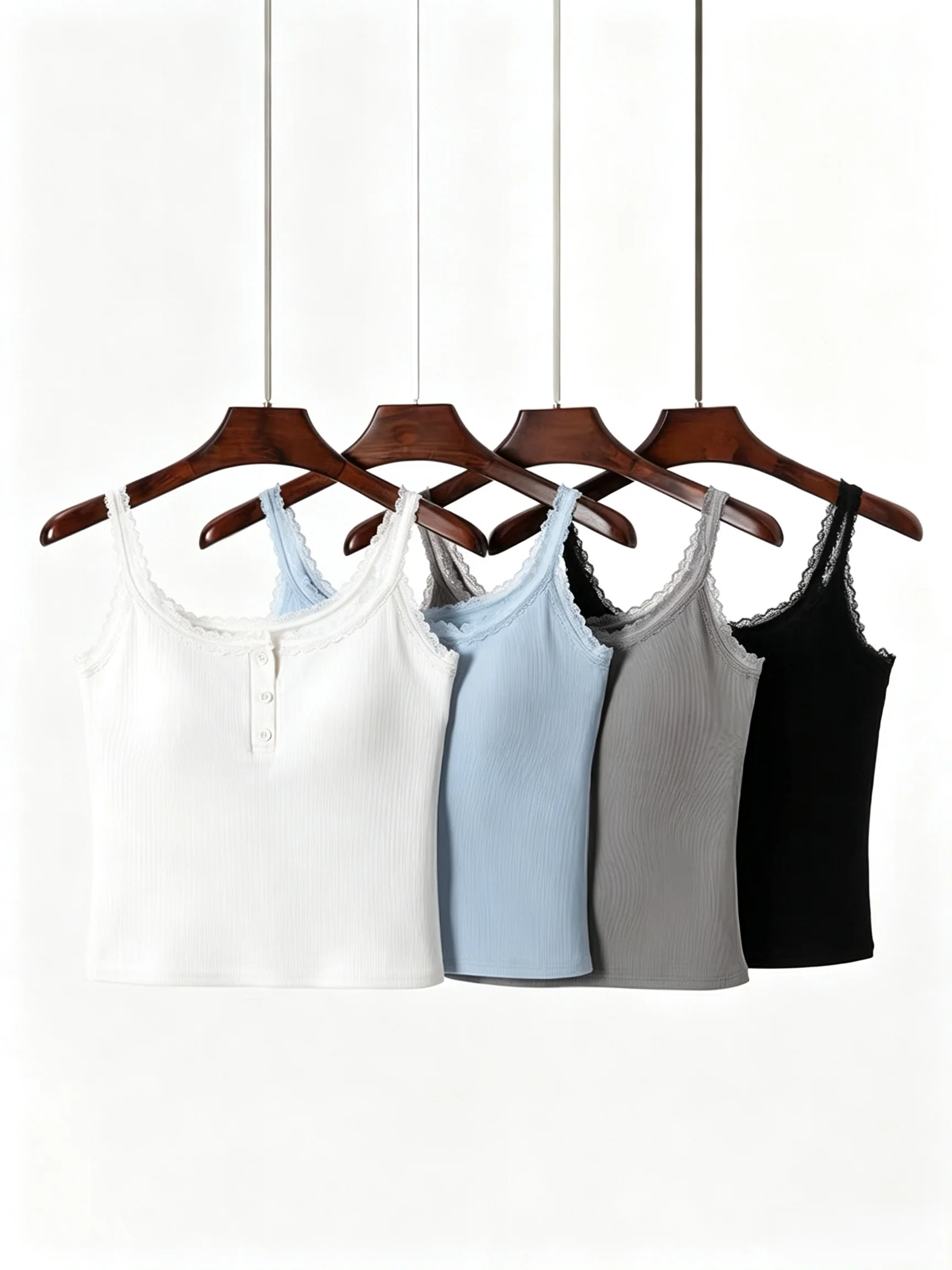 Lace Trim Camisole Tank Top Women's Inner Wear Base Layer Summer New Style plus Size Slim Fit Outerwear Casual Home Clothes