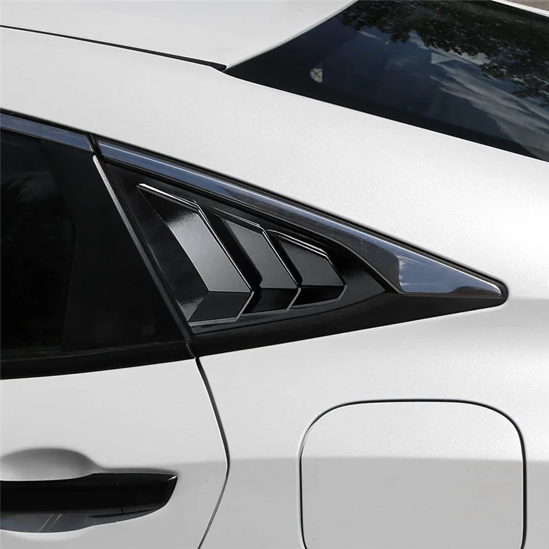 Proste 2 SZT. Żaluzje na tylne boczne okna Gloosy Black ABS do Honda Civic Sedan 2016-2021 Akcesoria Osłona wlotu powietrza