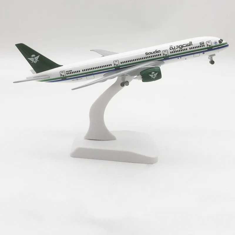 19cm liga de metal arábia saudita ar b787 companhias aéreas boeing 787 airways diecast avião modelo avião com trens de pouso rodas