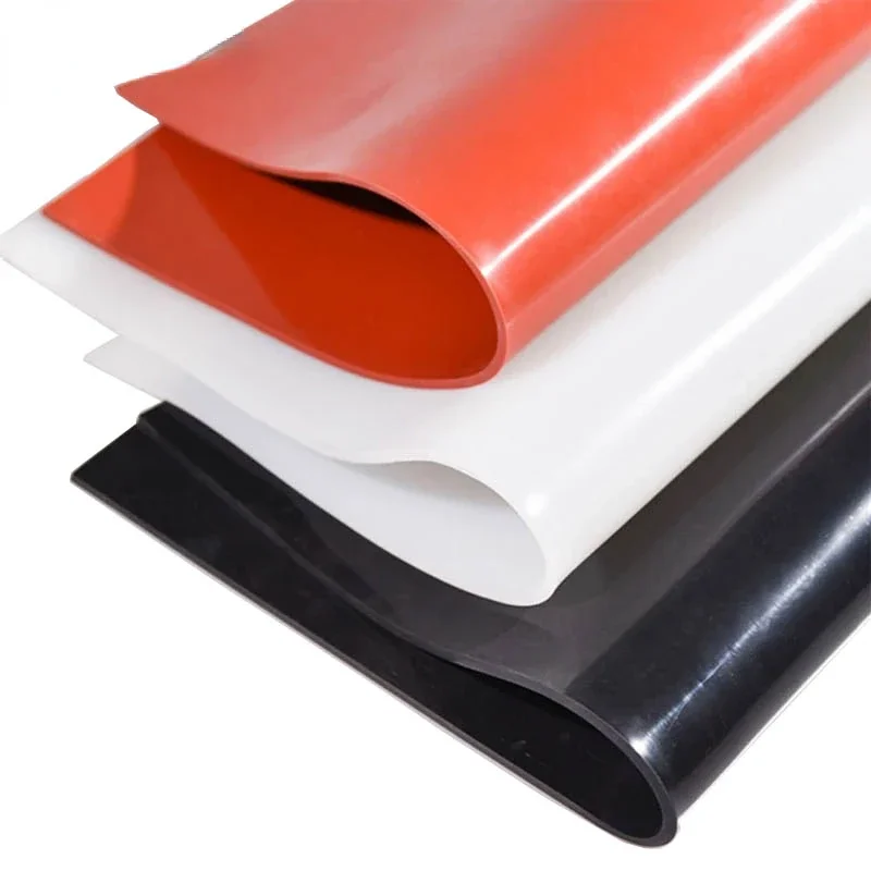 500X500mm Red/Black Silicone Rubber Sheet Clear Silicone Sheet Mat Silicone Sheeting for Heat Resistance Thk0.5/1/1.5/2/3/4/5mm